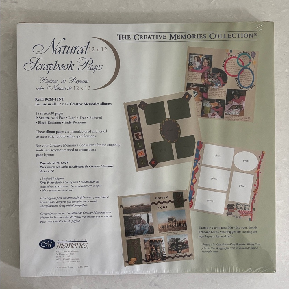 Creative Memories Refill Natural Pages RCM-12NT